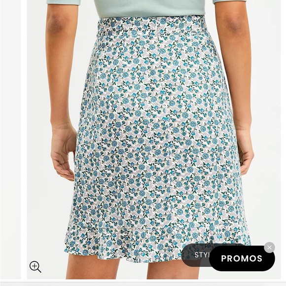 Loft Petite floral ruffle wrap skirt - Picture 3 of 5